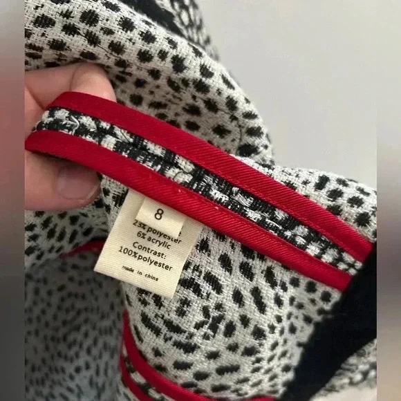 L’AGENCE Tweed Fringe Cropped black/ white blazer Jacket Sz 8 Veronica beard - Picture 6 of 10